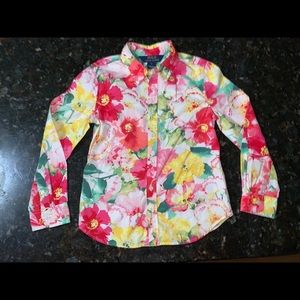 Girls Polo Ralph Lauren floral button down sz 6